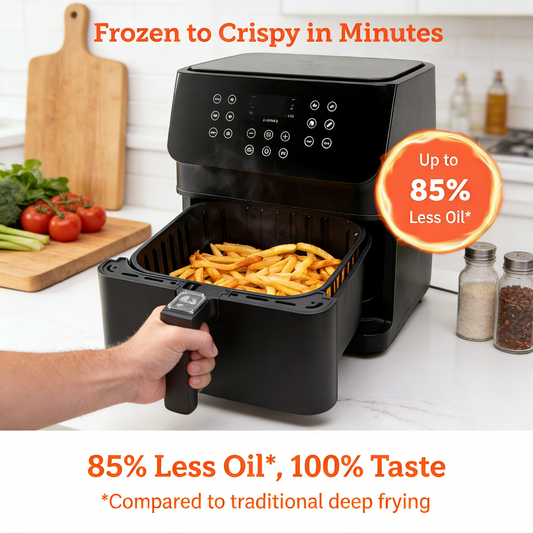 5.8QT 12-in-1 Air Fryer, with Smart Recipes & Detachable Basket