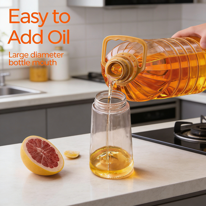 16oz Glass Oil Spray Bottle, Food-Grade with Portion Control