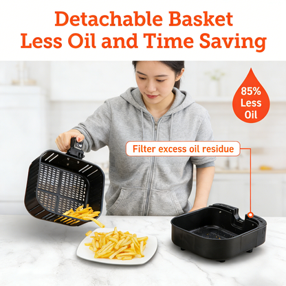 5.8QT 12-in-1 Air Fryer, with Smart Recipes & Detachable Basket