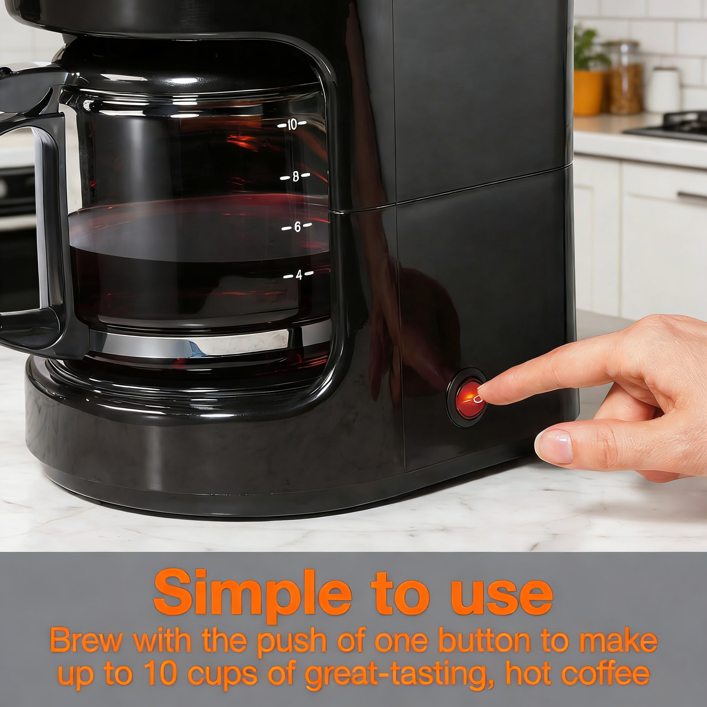 10-Cup Coffee Maker, Smart Plug Compatible with Auto Pause