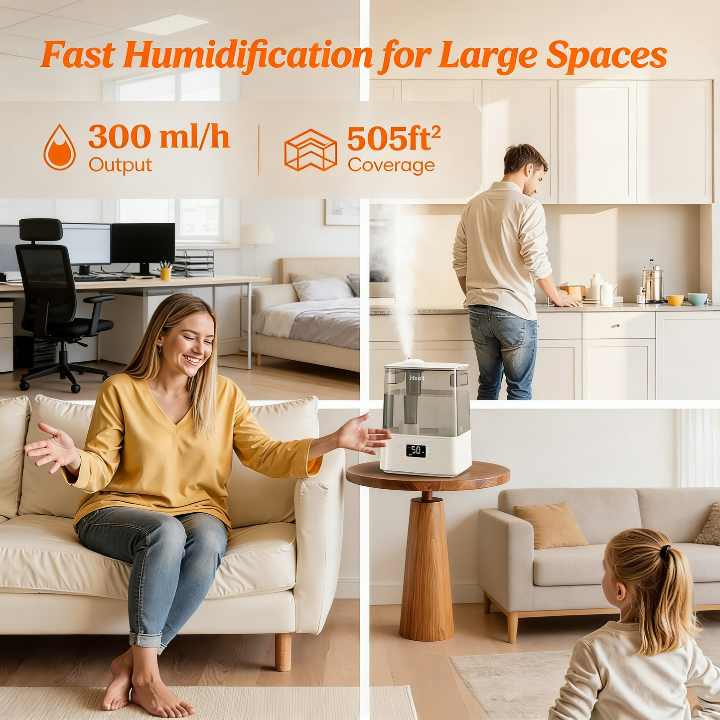 6L Smart Humidifier, App Control & Top-Fill with Oil Diffuser