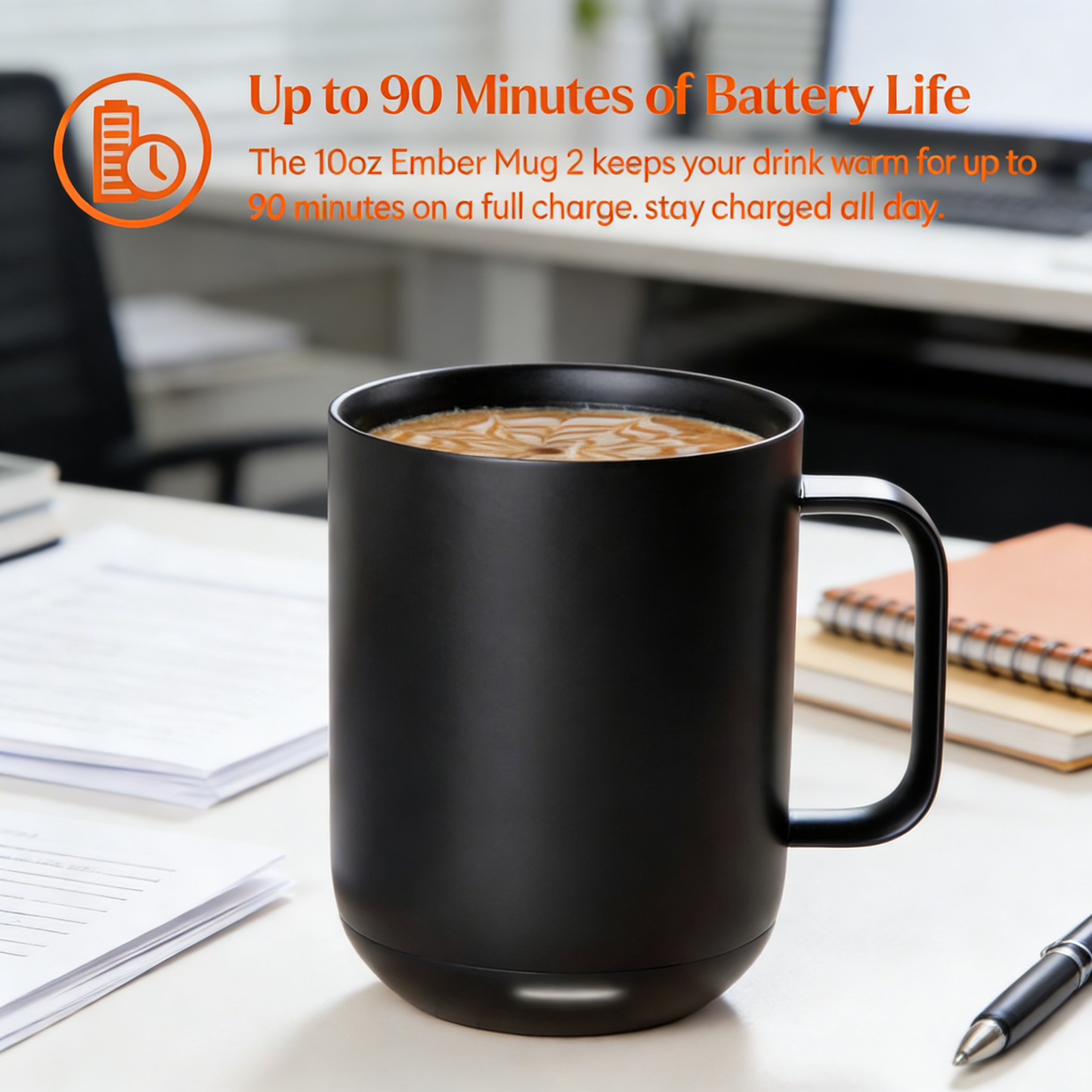 10oz Smart Temperature Control Mug, App-Controlled with 80-Min Battery