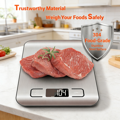 304 Stainless Steel Kitchen Scale, Digital in Grams & Ounces