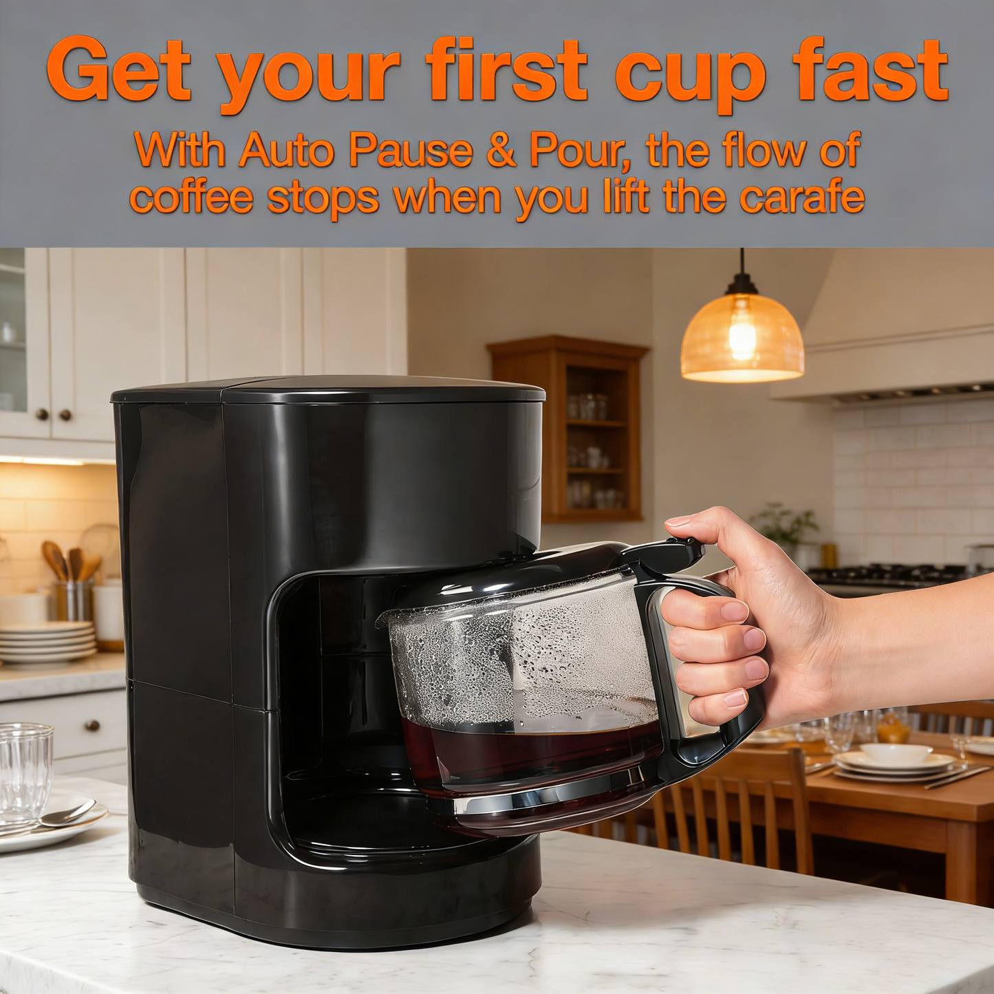 10-Cup Coffee Maker, Smart Plug Compatible with Auto Pause
