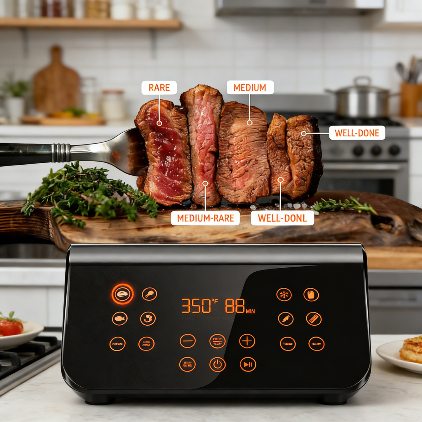 5.8QT 12-in-1 Air Fryer, with Smart Recipes & Detachable Basket