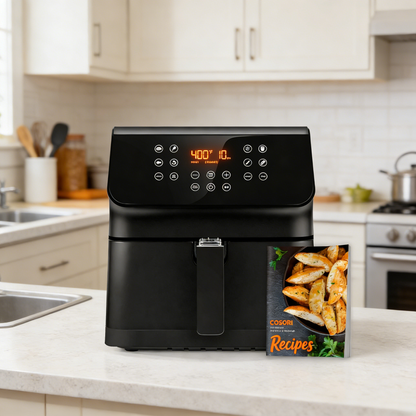 5.8QT 12-in-1 Air Fryer, with Smart Recipes & Detachable Basket