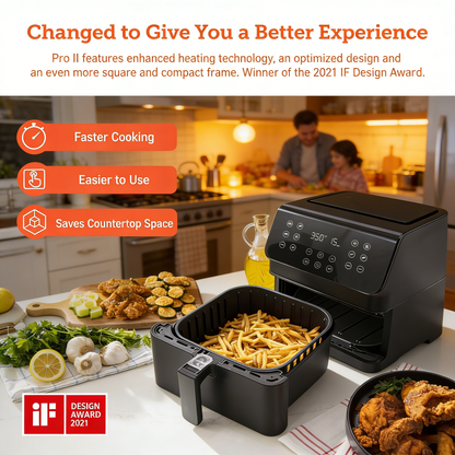 5.8QT 12-in-1 Air Fryer, with Smart Recipes & Detachable Basket