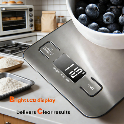 304 Stainless Steel Kitchen Scale, Digital in Grams & Ounces